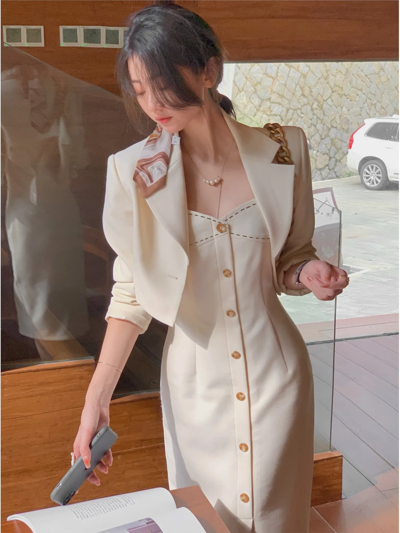 Autumn Elegent OL Formal Occasion Dress Suit Slim Single Breasted Strap Vestidos Long Sleeve Short Blazer Outfits Women Set
Autumn Elegent OL Formal Occasion Dress Suit Slim Single Breasted Strap Vestidos Long Sleeve Short Blazer Outfits Women Set