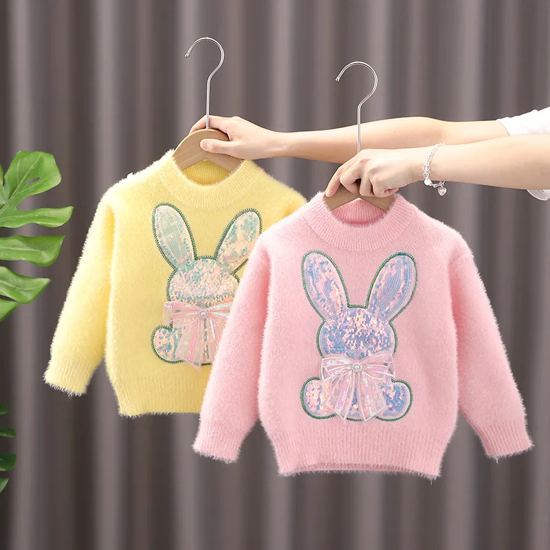 Winter Girls' Mink Plush Thickened Sweater New Children Pullover Knit Sweater Cartoon Cute Solid Warm Knitwear Baby Girls 1-6T
Winter Girls' Mink Plush Thickened Sweater New Children Pullover Knit Sweater Cartoon Cute Solid Warm Knitwear Baby Girls 1-6T