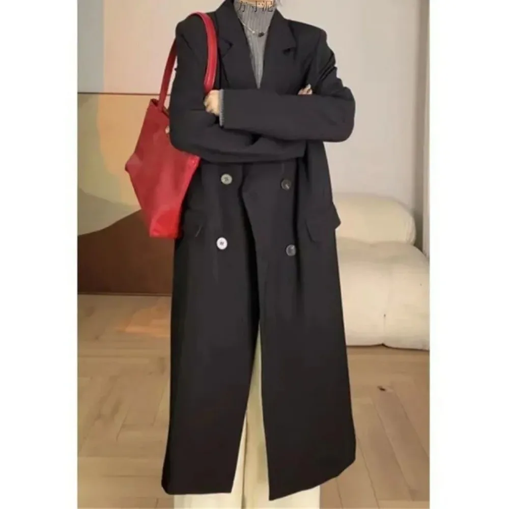 

COZOK Coat Early Spring Long Gray Suit Jacket Korean Style Loose Temperament College Style Blazer Women Trf Zara Women Eam