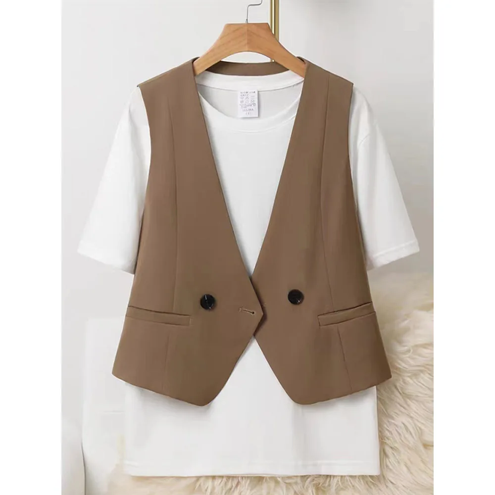 Casual Clothing Female Women's Sleeveless Vest Grace Slim Fashion Inner Wear and Outer Wear Woman Blazer Suits
Casual Clothing Female Women's Sleeveless Vest Grace Slim Fashion Inner Wear and Outer Wear Woman Blazer Suits