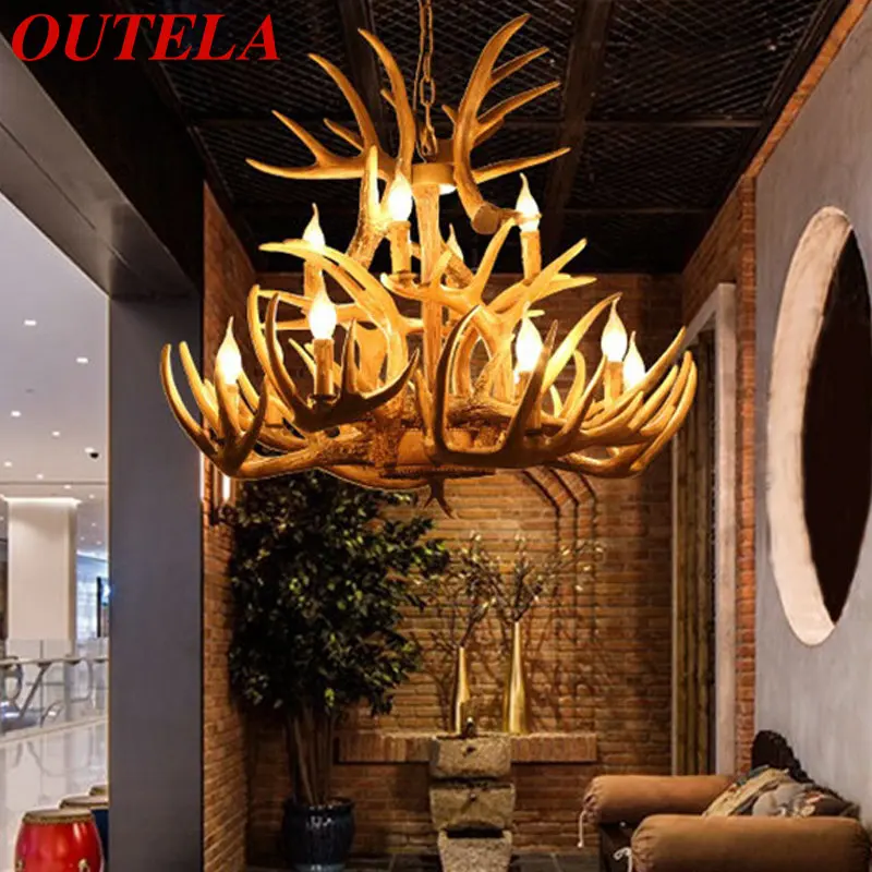 

OUTELA Contemporary Antler Ceiling Chandeliers Creative Design Lamp Pendant Light Fixtures for Home Dining Room Decor