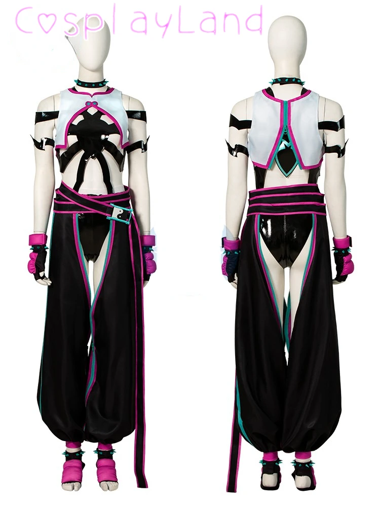 

Fighter Game Cosplay Juri Han Costume Halloween Outfit Battle Suit Carnival New Style Sexy Women Clothing With Accessories