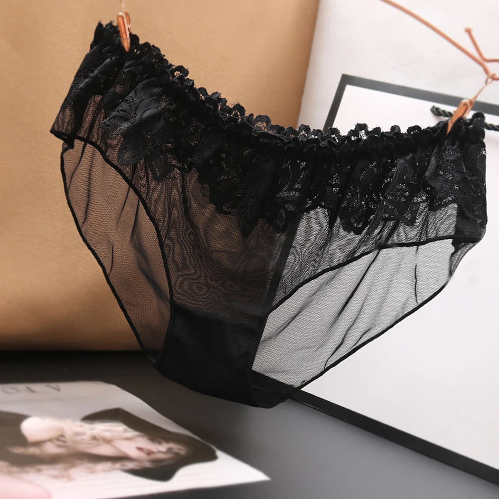 Lace Women's Breathable Panties Mesh See Through Underwear Female Transparent Briefs Low Rise Lady Panty Woman Sexy Lingerie A50
Lace Women's Breathable Panties Mesh See Through Underwear Female Transparent Briefs Low Rise Lady Panty Woman Sexy Lingerie A50
