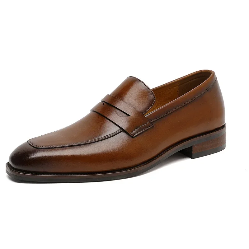 

Luxury Slip On Dress Shoes Men Genuine Leather Italian Loafer Shoes For Men Black Brown Brand Formal Oxford Men Casual Shoes