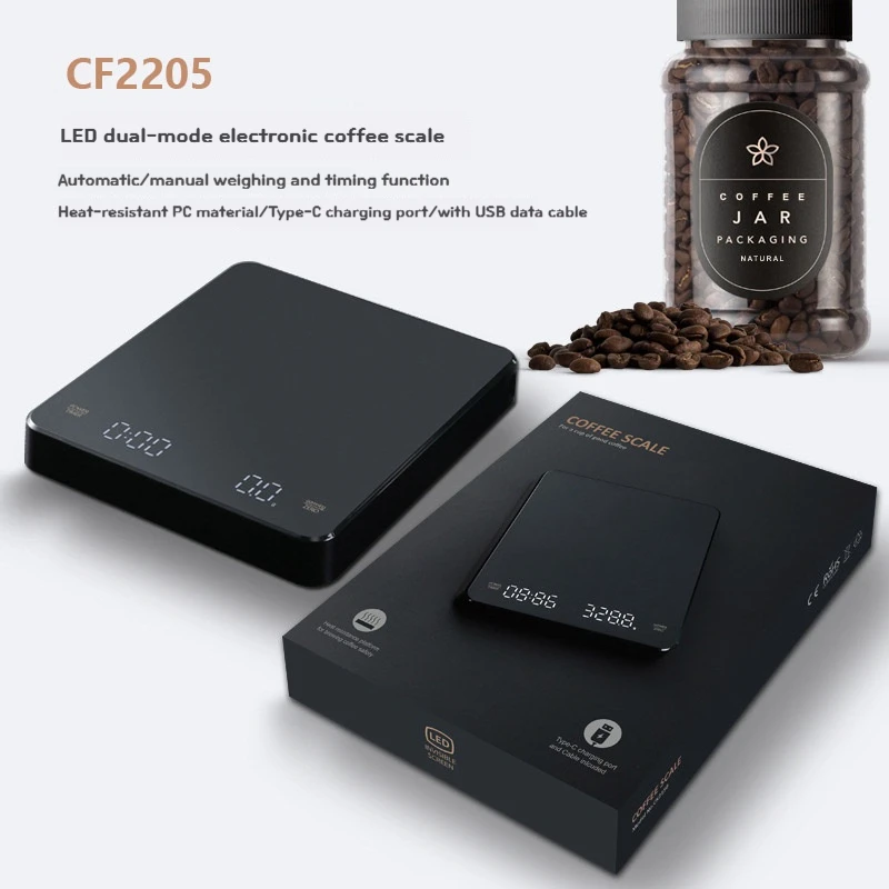 Timed coffee scale, hand brewed coffee scale, charging LED screen, Italian coffee scale, electronic scale, kitchen scale
Timed coffee scale, hand brewed coffee scale, charging LED screen, Italian coffee scale, electronic scale, kitchen scale