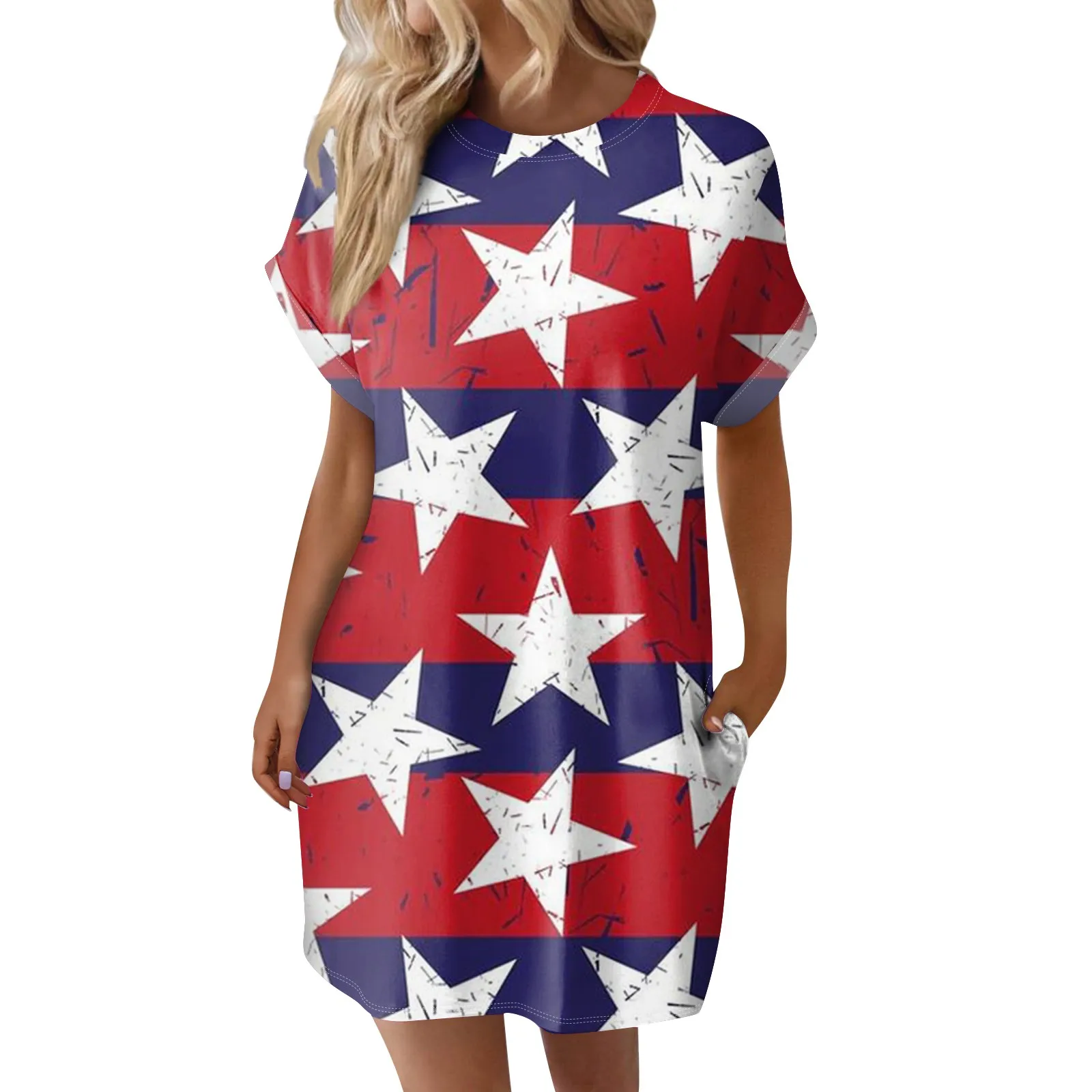 Women's Fashion Summer Printed Loose Short Sleeved Loose Fitting Medium Length Dress Women Floral Casual Female Clothing
Women's Fashion Summer Printed Loose Short Sleeved Loose Fitting Medium Length Dress Women Floral Casual Female Clothing