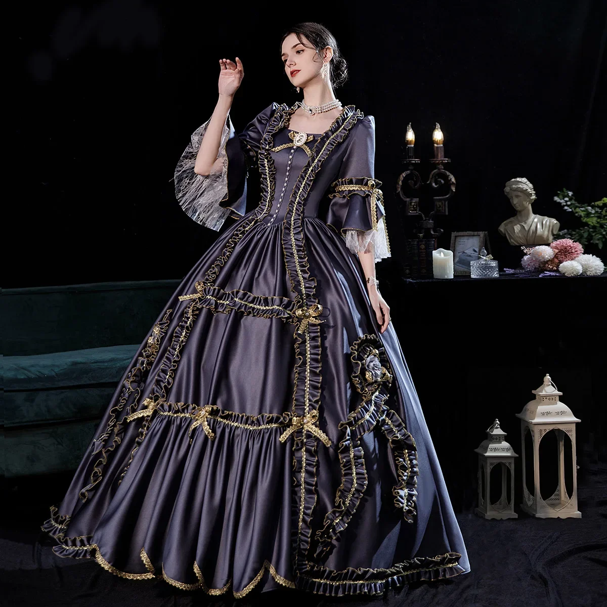 European Medieval Victoria Queen Princess Wedding Party Formal Dress Halloween Women Carnival Court Noble Palace Cosplay Costume
European Medieval Victoria Queen Princess Wedding Party Formal Dress Halloween Women Carnival Court Noble Palace Cosplay Costume