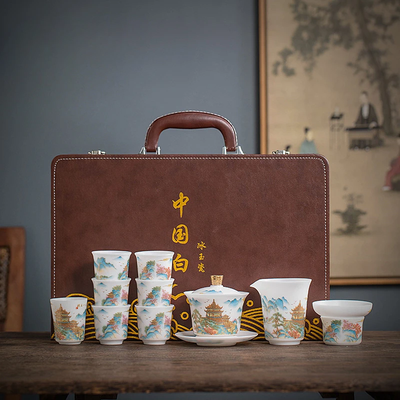 Men's high-end business gifts, birthday gifts, sheepskin jade porcelain tea cups for leaders, senior customers, customized logos
Men's high-end business gifts, birthday gifts, sheepskin jade porcelain tea cups for leaders, senior customers, customized logos