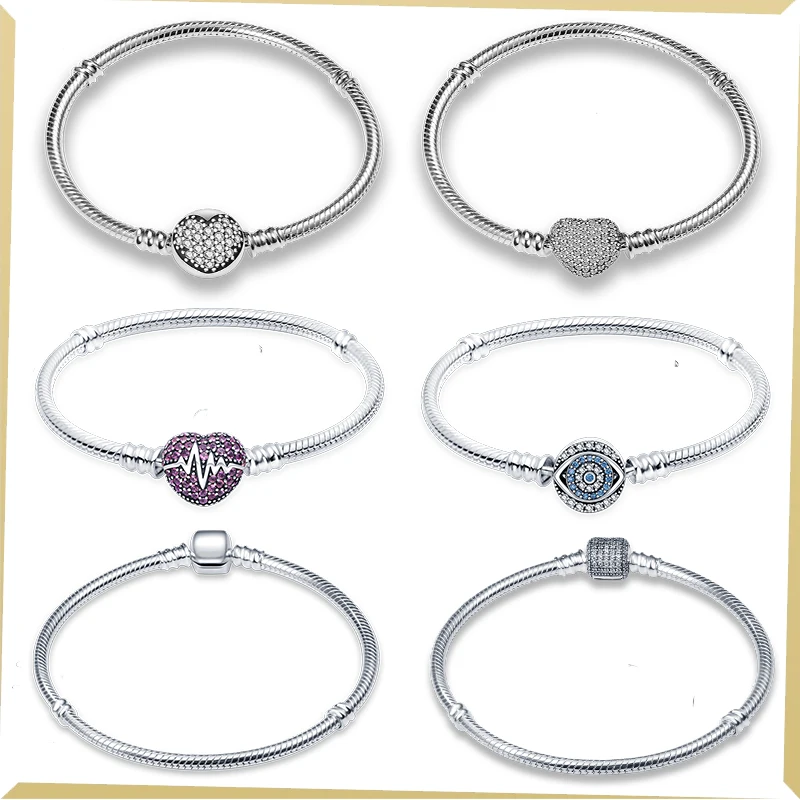 Original 925 Sterling Silver Snake Chain Bracelet Fits Pandora Original Charm Bead For Women Heart Bracelets Jewelry Gifts Hot
Original 925 Sterling Silver Snake Chain Bracelet Fits Pandora Original Charm Bead For Women Heart Bracelets Jewelry Gifts Hot