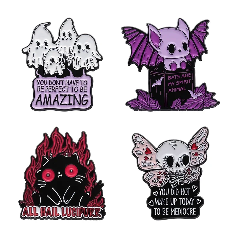 Ghost Bat Butterfly Enamel Pins Animal Skeleton Brooch Jewelry Gift Halloween Goth Lapel Badges Custom Festival Accessories
Ghost Bat Butterfly Enamel Pins Animal Skeleton Brooch Jewelry Gift Halloween Goth Lapel Badges Custom Festival Accessories