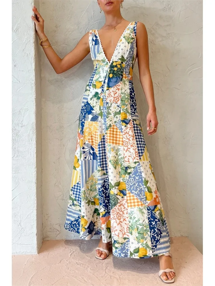 RDMQ 2023 Floral Printed Large Swing Sling Dress Women Casual Backless Sleeveless Pleated Vestido Summer Lady Holiday Beach Robe
RDMQ 2023 Floral Printed Large Swing Sling Dress Women Casual Backless Sleeveless Pleated Vestido Summer Lady Holiday Beach Robe