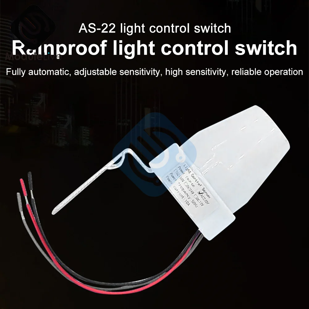 AS-22 Automatic On Off Photocell Street Lamp Light Switch Controller DC AC 220V 10A Photo Control Photoswitch Sensor Adjustable
AS-22 Automatic On Off Photocell Street Lamp Light Switch Controller DC AC 220V 10A Photo Control Photoswitch Sensor Adjustable