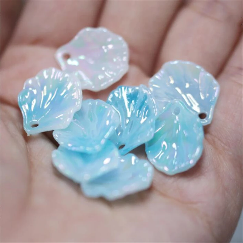 

100pcs/lot new resin petal flower beads torus acrylic beads for diy earrings hair clip Hairpin jewelry making accessories