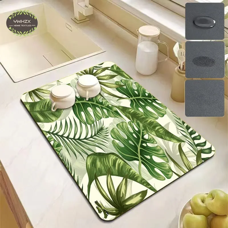 Tropical Leaves Drain Pad Floral Super Absorption Rug Quick Dry Diatom Mud Coffee Cup Drying Placemat Kitchen Decor Accessories
Tropical Leaves Drain Pad Floral Super Absorption Rug Quick Dry Diatom Mud Coffee Cup Drying Placemat Kitchen Decor Accessories