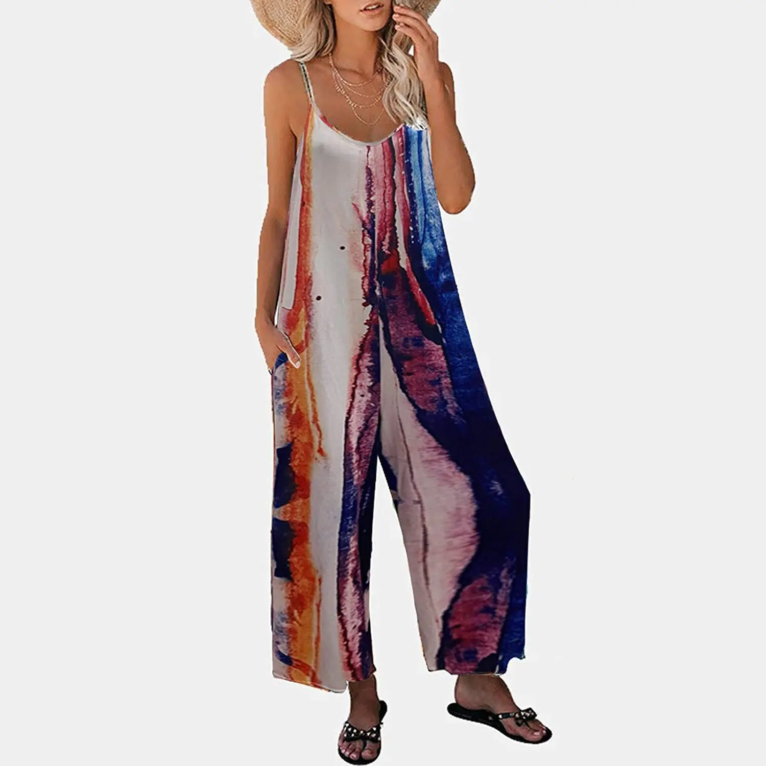 2023 Summer Women's Fashion Strap Jumpsuit Printed Pocket Casual Off Shoulder Street Jumpsuit
2023 Summer Women's Fashion Strap Jumpsuit Printed Pocket Casual Off Shoulder Street Jumpsuit