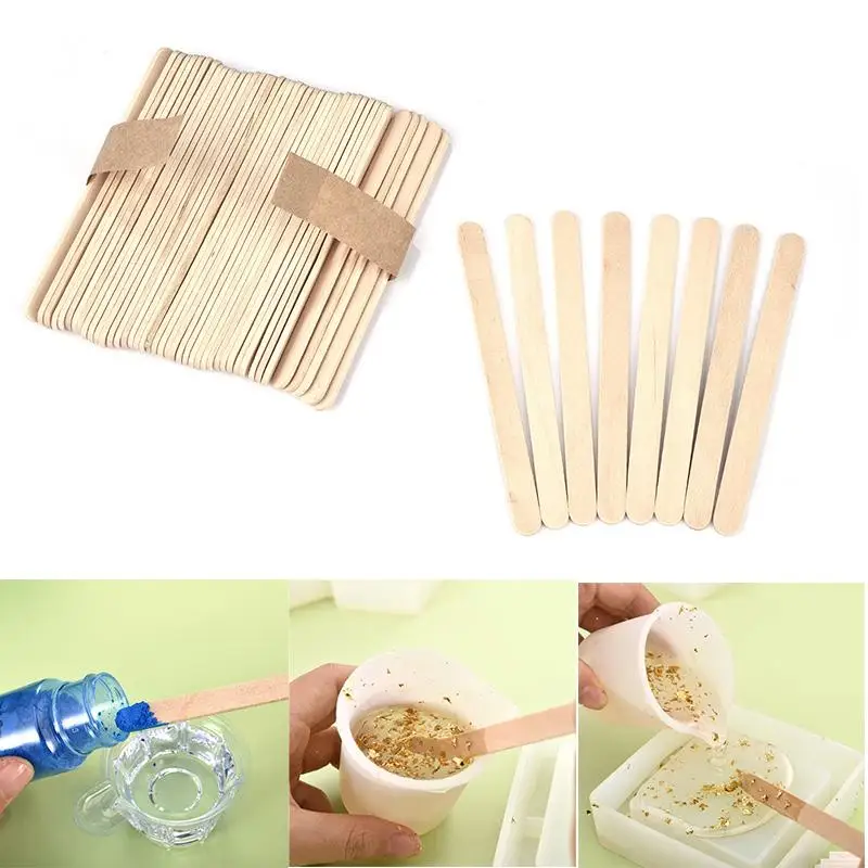 

10-50pcs Wooden Stirring Sticks Ice Cream Popsicle Sticks For Epoxy Resin Mold Jewelry Making Supplies Tools Craft Stirring Rod