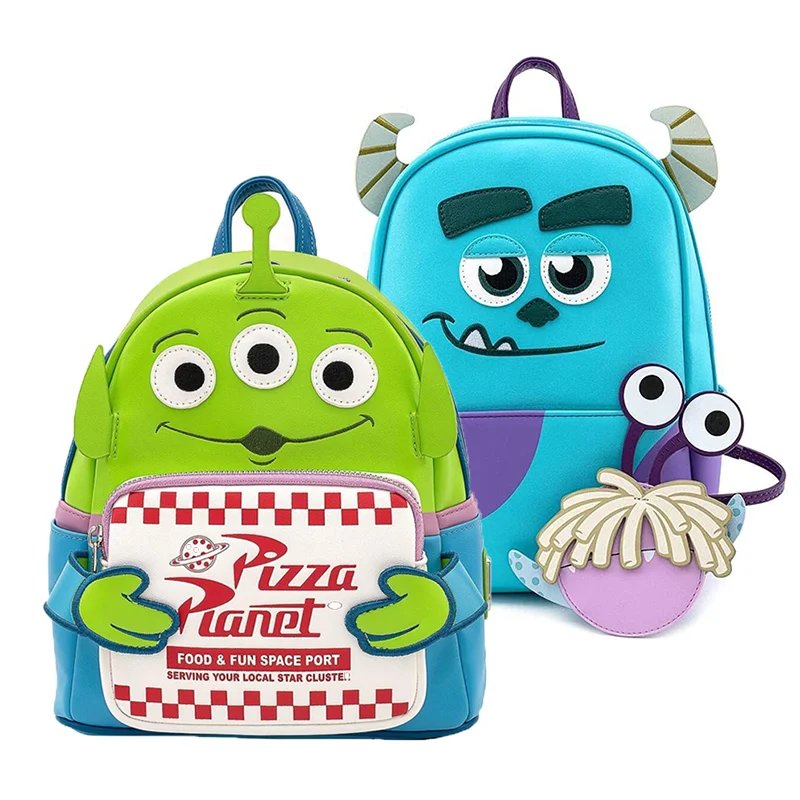 

Disney Pu Leather Backpack Monster University James P Sullivan Travel Bags Toy Story 3 Alien Children Schoolbag Handbag For Girl