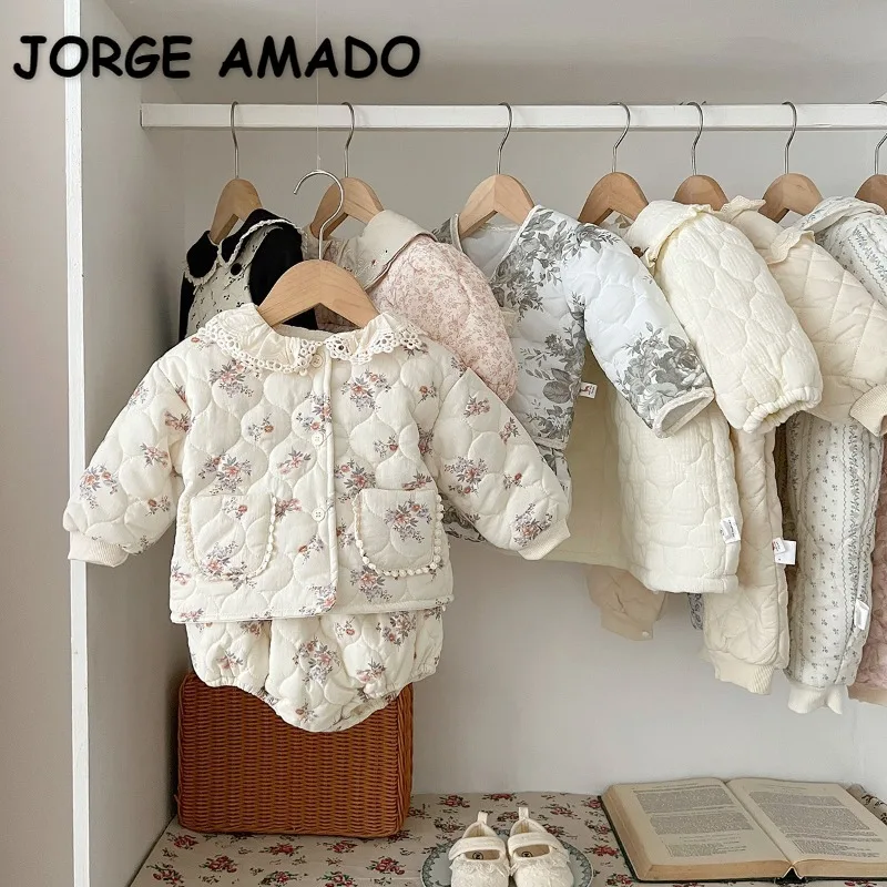 Autumn Baby Girl 2pcs Set Lace Collar Floral Print Single Breasted Long Sleeve Warm Coat+Straps Bodysuit Newborn Clothes E82326
Autumn Baby Girl 2pcs Set Lace Collar Floral Print Single Breasted Long Sleeve Warm Coat+Straps Bodysuit Newborn Clothes E82326