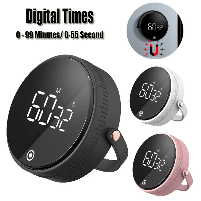 

Magnetic Kitchen Timer LED Digital Timer Manual Countdown Timer Alarm Clock Cooking Shower Study Fitness Stopwatch Time Master
