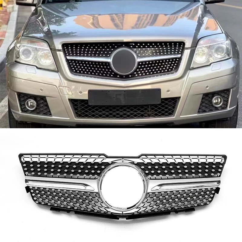 

Front Hood Grille Racing Grill For Mercedes-Benz GLK Class X204 GLK260 GLK300 GLK350 2008-2012 Upgrade Diamond Style Grills