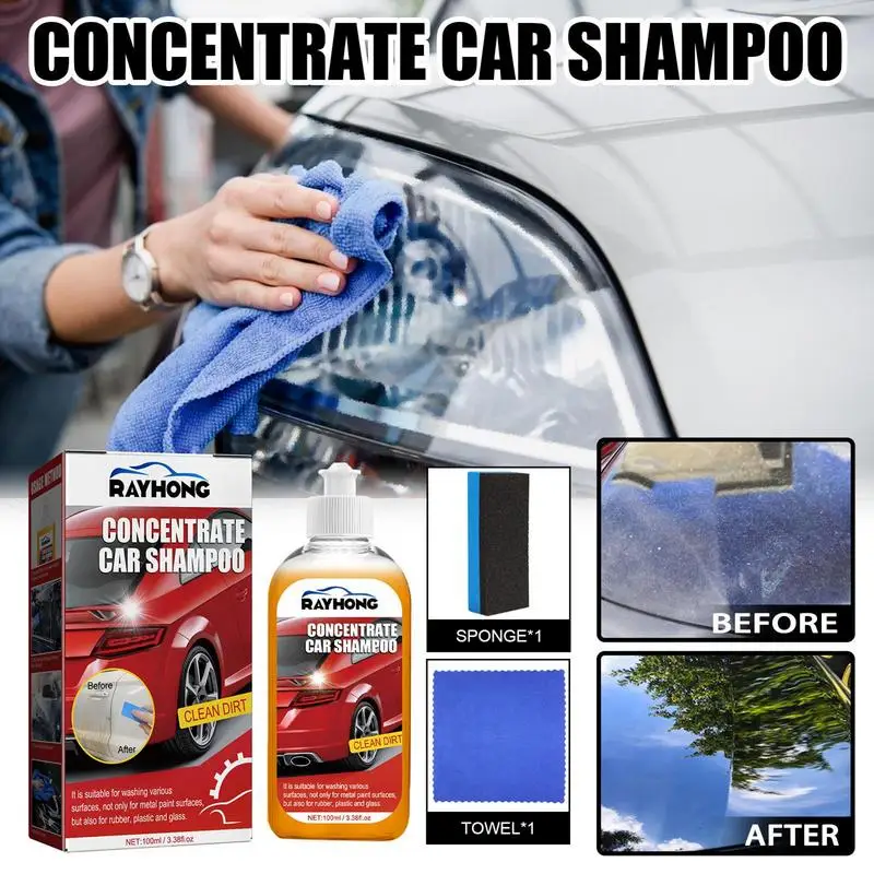 

Car Exterior Shampoo 100ml Multipurpose Car Cleaning Detergent Strong Decontamination Automotive Detailing Cleaning Accessories