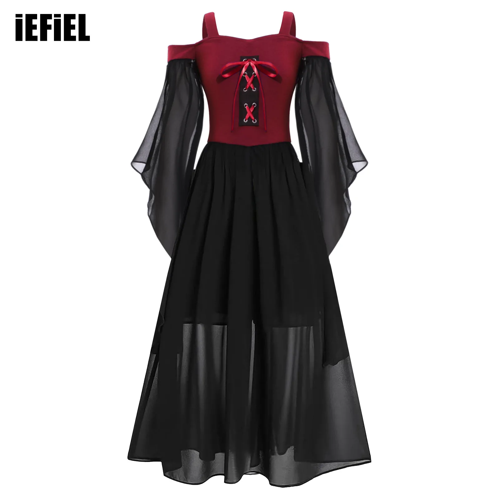 Kids Girls Halloween Medieval Renaissance Gothic Dress Cold Shoulder Butterfly Sleeve Lace Up Dress for Cosplay Performance
Kids Girls Halloween Medieval Renaissance Gothic Dress Cold Shoulder Butterfly Sleeve Lace Up Dress for Cosplay Performance