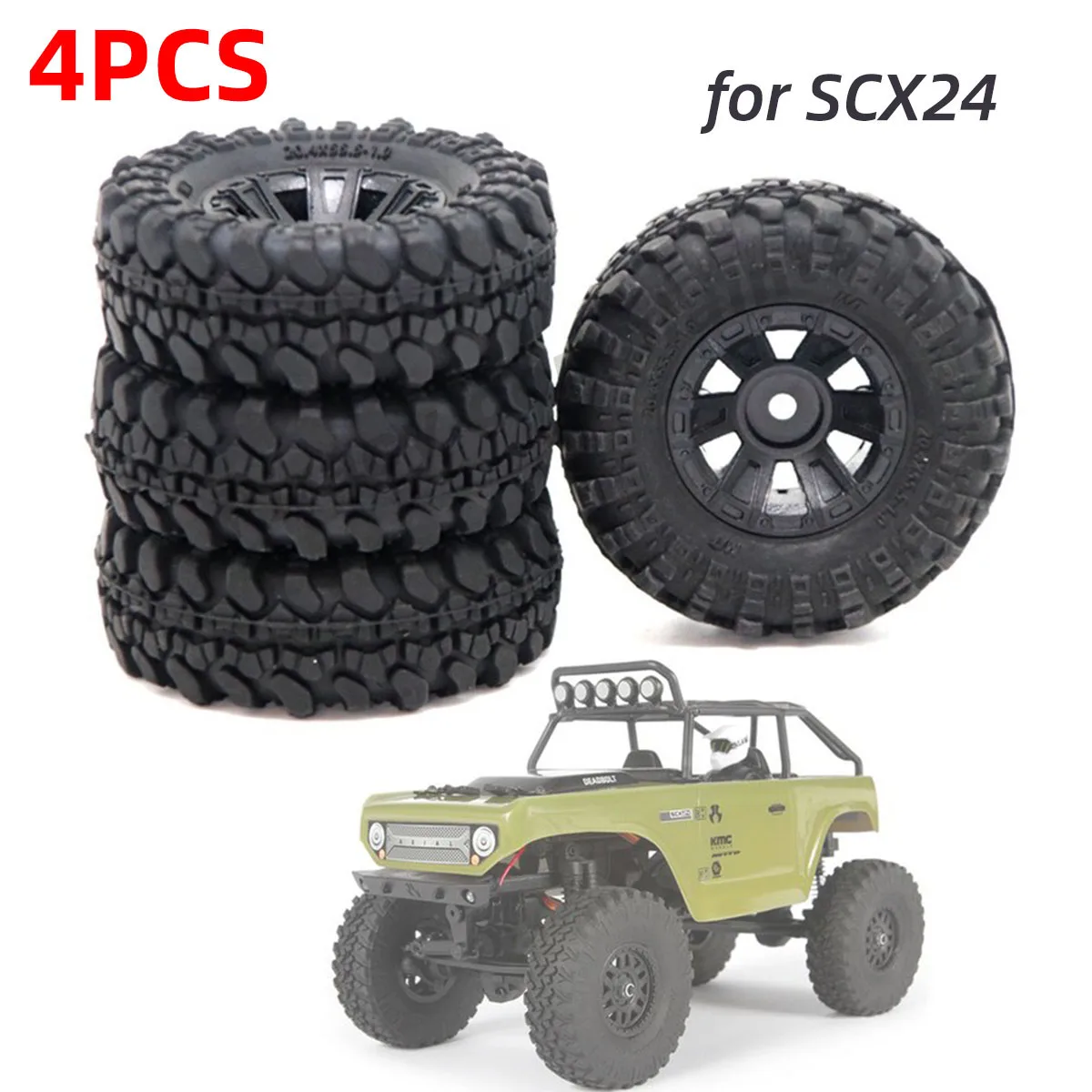 4PCS Wheel Rims Tires Tyre Set for Axial SCX24 90081 AXI00001 1/24 RC Crawler Car Accessories Upgrade Parts 7mm Hex Hub
4PCS Wheel Rims Tires Tyre Set for Axial SCX24 90081 AXI00001 1/24 RC Crawler Car Accessories Upgrade Parts 7mm Hex Hub