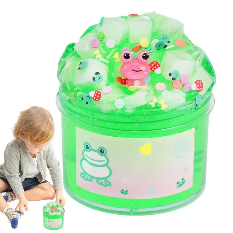 

Crystal Mud For Kids Non-Sticky Green Frog Clear Clay Kit Fun DIY Toy For Girls Boys Educational Sensory Toy For Stress Relief