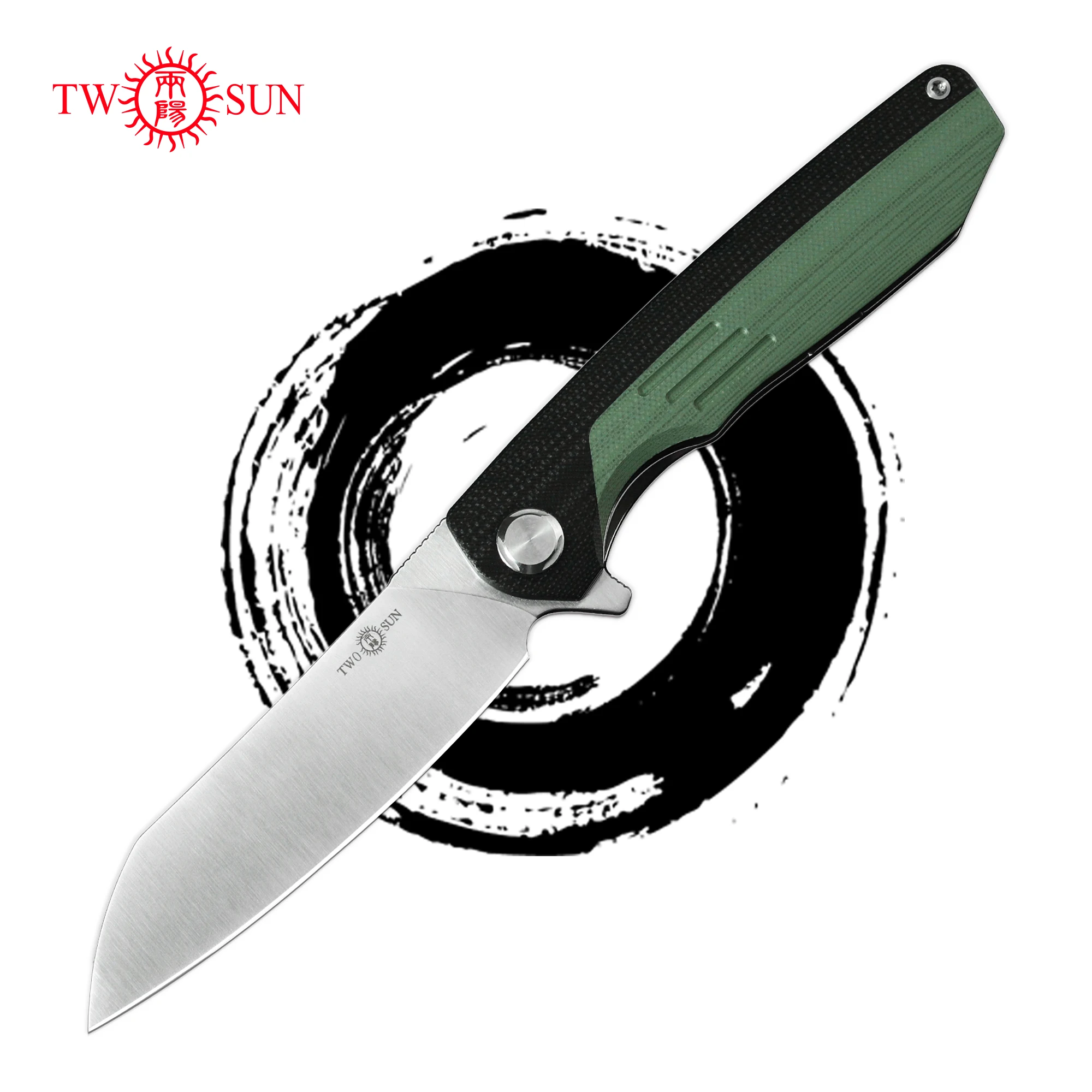 

TWOSUN TS501 Folding Knife G10 Handle D2 Steel Blade Camping Survival Outdoor Hunting EDC Pocket Tool for Men Self defense