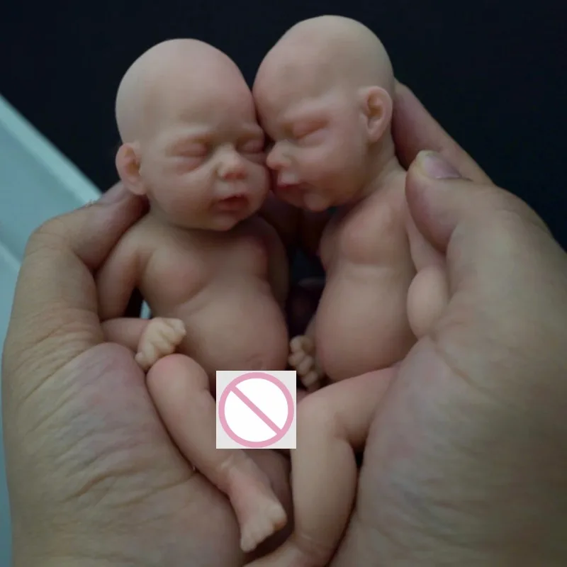 

6" Micro Preemie Full Body Silicone Baby Twins Doll "Anaya"and "Asher"Lifelike Mini Reborn Doll Surprice Children Anti-Stress
