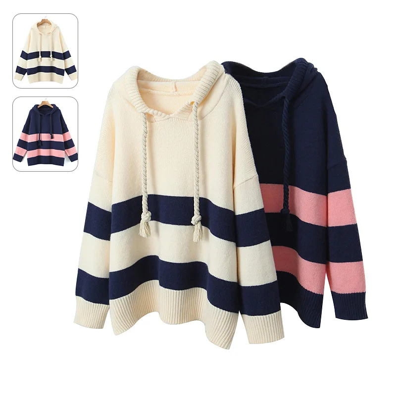 autumn winter big size women clothing oversized sweaters coats hooded poullovers wide stripe hooded drawstring lazy sweaters
autumn winter big size women clothing oversized sweaters coats hooded poullovers wide stripe hooded drawstring lazy sweaters