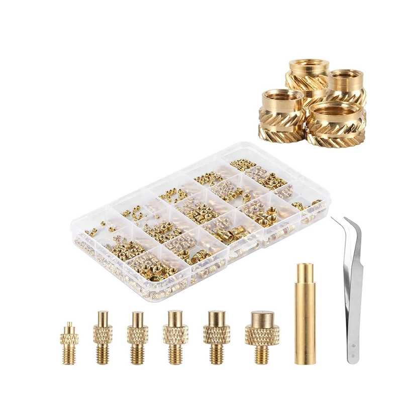 407Pcs Brass Threaded Inserts For 3D Printing,M2 M2.5 M3 M 4 M5 M6 Female Thread Metric Knurled Nuts Threaded Heat Set Durable
407Pcs Brass Threaded Inserts For 3D Printing,M2 M2.5 M3 M 4 M5 M6 Female Thread Metric Knurled Nuts Threaded Heat Set Durable