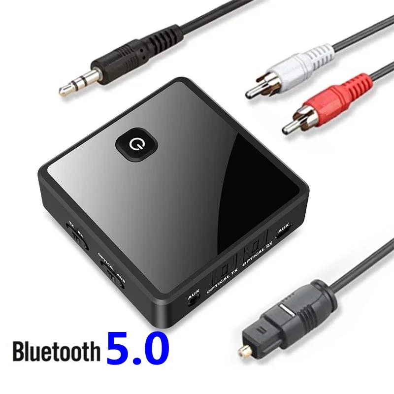

Wireless Adapter Bluetooth 5.0 Transmitter Receiver Low Latency 3.5mm AUX Jack Optical SPDIF Audio Adapter For PC TV Car Speaker