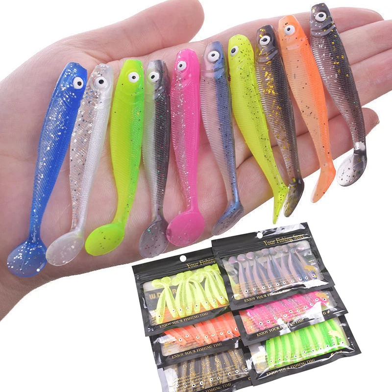 10pcs Soft Lures 65mm 2g Fishing Lure Wobblers Double Color Aritificial T Tail Silicone Bait Swimbait Bass Pike Tackle 
10pcs Soft Lures 65mm 2g Fishing Lure Wobblers Double Color Aritificial T Tail Silicone Bait Swimbait Bass Pike Tackle