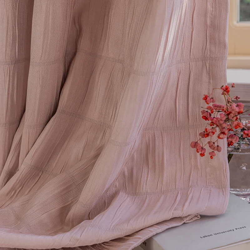 Customized European Pink Bubble Folds Cloth Curtains Blackout Korean Simple Curtains for Living Dining room Bedroom Tulle Custom
Customized European Pink Bubble Folds Cloth Curtains Blackout Korean Simple Curtains for Living Dining room Bedroom Tulle Custom