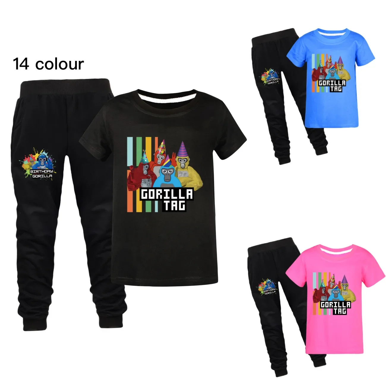 

Футболка с логотипом игры Gorilla Tag, Детская летняя футболка с коротким рукавом и штаны, комплект из 2 предметов, модная одежда для маленьких мальчиков, наряды для девочек, 2024
