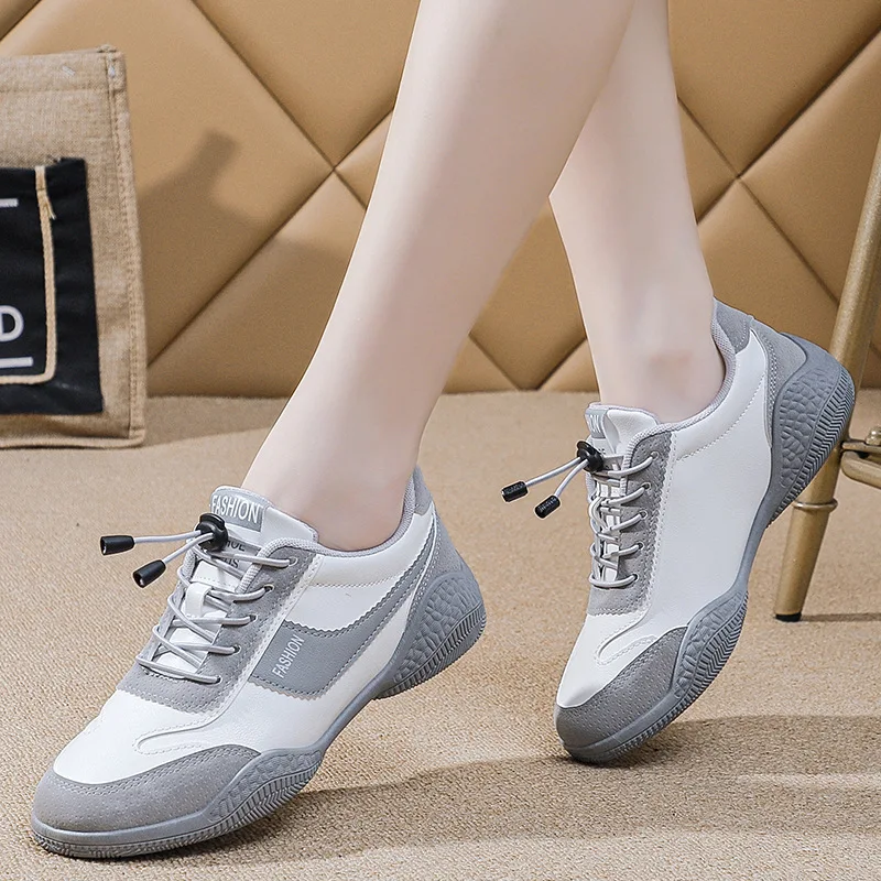 

Leather Leisure Travel Shoes Women's Shoes New White Shoes Women's Singles Shoes Spring Autumn Running Shoes Trekking Footwear