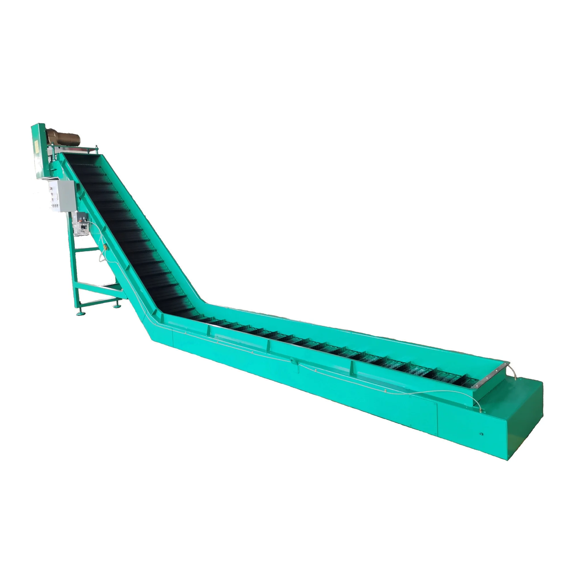 China Factory Lift Function Swarf Conveyor System CNC Scraps Steel Higned Belt Type Chip Chain Conveyor
China Factory Lift Function Swarf Conveyor System CNC Scraps Steel Higned Belt Type Chip Chain Conveyor