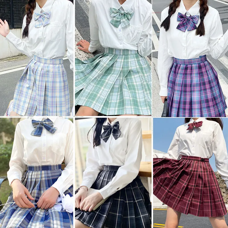 

Full Set School Clothes Japanese Sexy Uniform Long Sleeve Jk Seifuku for Girl High Waist Pleated Skirt Anime Cosplay Schoolgirl