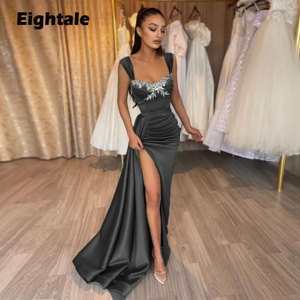 Eightale Black Long Evening Dresses 2023 Off Shoulder Mermaid Sequin Satin Skirt Prom Party Gown vestidos para ocasiões formais
Eightale Black Long Evening Dresses 2023 Off Shoulder Mermaid Sequin Satin Skirt Prom Party Gown vestidos para ocasiões formais