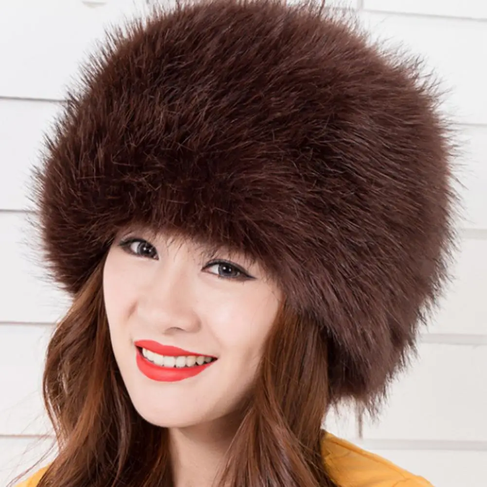 

2023 Winter Fluffy Furry Plush Hat Women Fuzzy Bucket Hat Winter Faux Fox Fur Bucket Hats Women Thickened Fluffy Bucket Hats