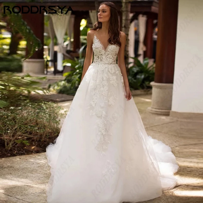 RODDRSYA Sexy Lace Spaghetti Straps Wedding Dresses Fascinating V-Neck Backless Robe De Mariée Romantic Tulle A-line Bride Party
RODDRSYA Sexy Lace Spaghetti Straps Wedding Dresses Fascinating V-Neck Backless Robe De Mariée Romantic Tulle A-line Bride Party