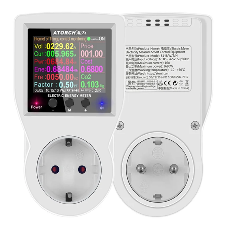 ATORCH WIFI Digital Wattmeter 220V AC Power Meter Electricy Consumption Energy Meter Power Wattage Electricity Meter EU Plug
ATORCH WIFI Digital Wattmeter 220V AC Power Meter Electricy Consumption Energy Meter Power Wattage Electricity Meter EU Plug