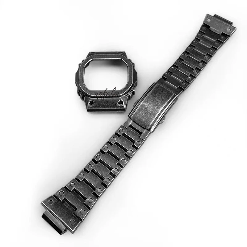 

Make Old Black Gold Silver DW5600 GWB5600 Metal Bezel G5600E GWM5610 Watch Strap Band 316L Steel Case Watchband Tools