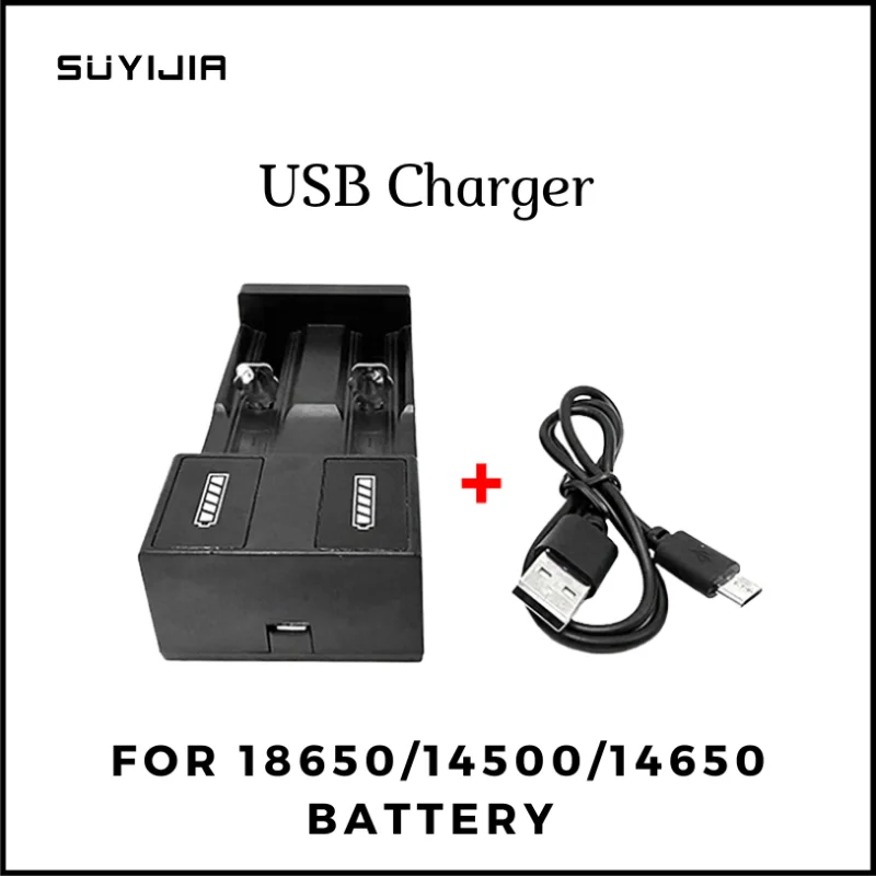 18650 2 Slots Fast Charger with USB Cable 3.7V Lithium Battery Strong Light Flashlight Intelligent Charging 18650 16340 14500
18650 2 Slots Fast Charger with USB Cable 3.7V Lithium Battery Strong Light Flashlight Intelligent Charging 18650 16340 14500