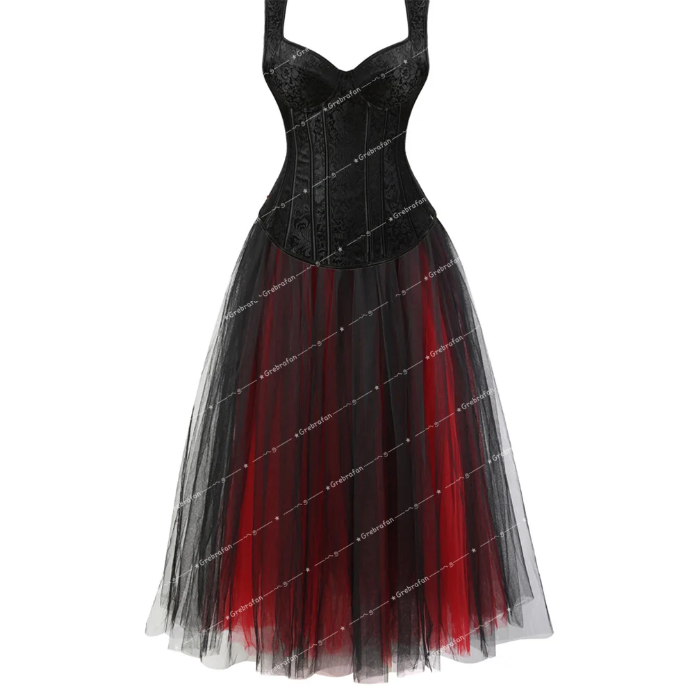 Corset Steampunk Dress Jacquard Gothic Bustiers with Tulle Skirt Halloween Outfits Women Bachelorette Party Costume
Corset Steampunk Dress Jacquard Gothic Bustiers with Tulle Skirt Halloween Outfits Women Bachelorette Party Costume
