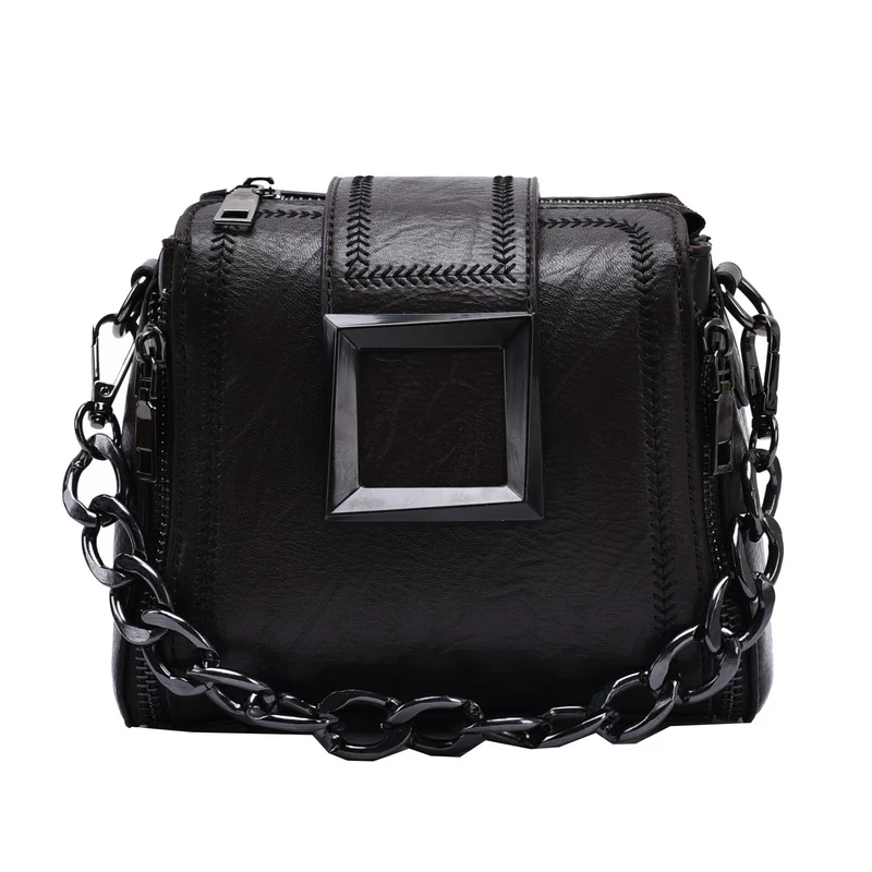 

Винтажная сумка-мешок из искусственной кожи, роскошная дамская сумочка с цепочками и застежкой, маленькая Ретро сумка на плечо