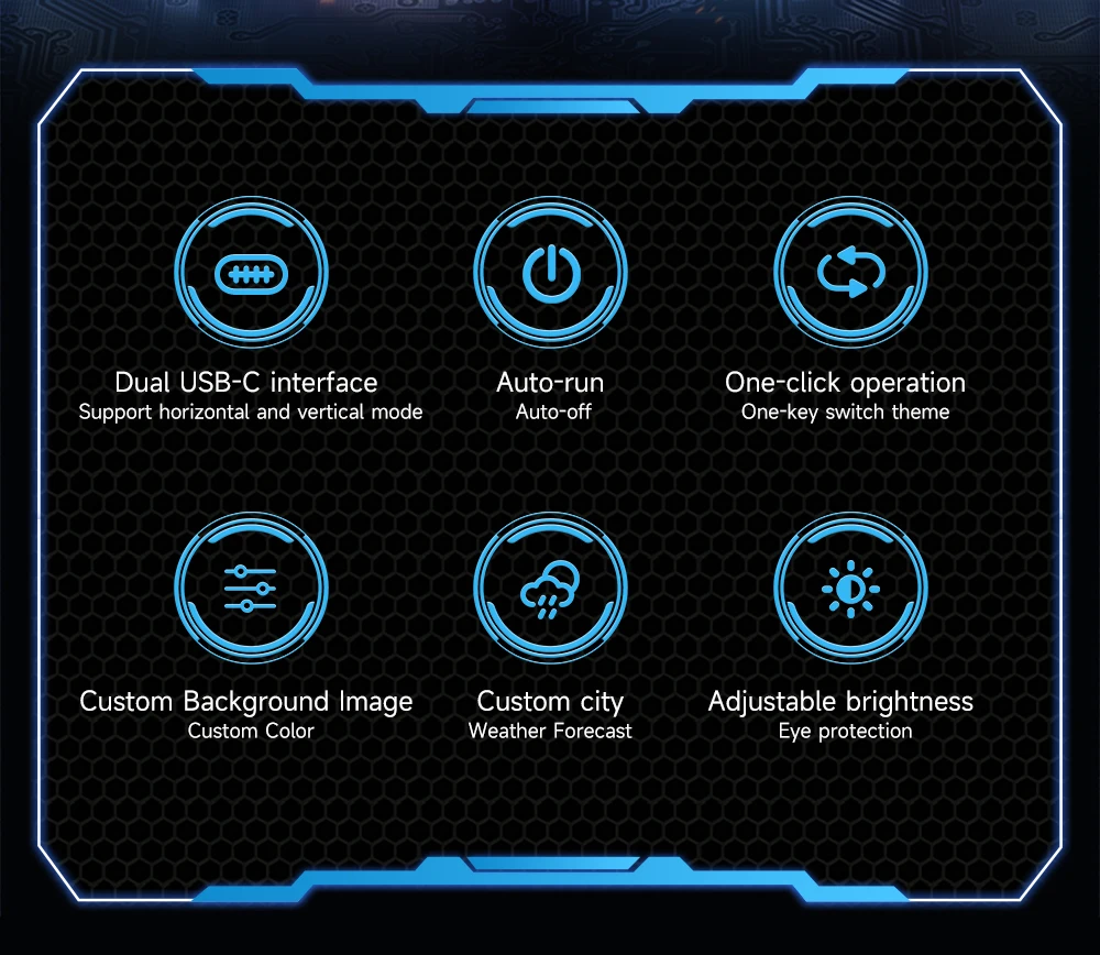 Generic 3.5 Inch 5 Inch IPS Screen USB C Port CPU RAM HDD Monitor USB Display for Freely A64