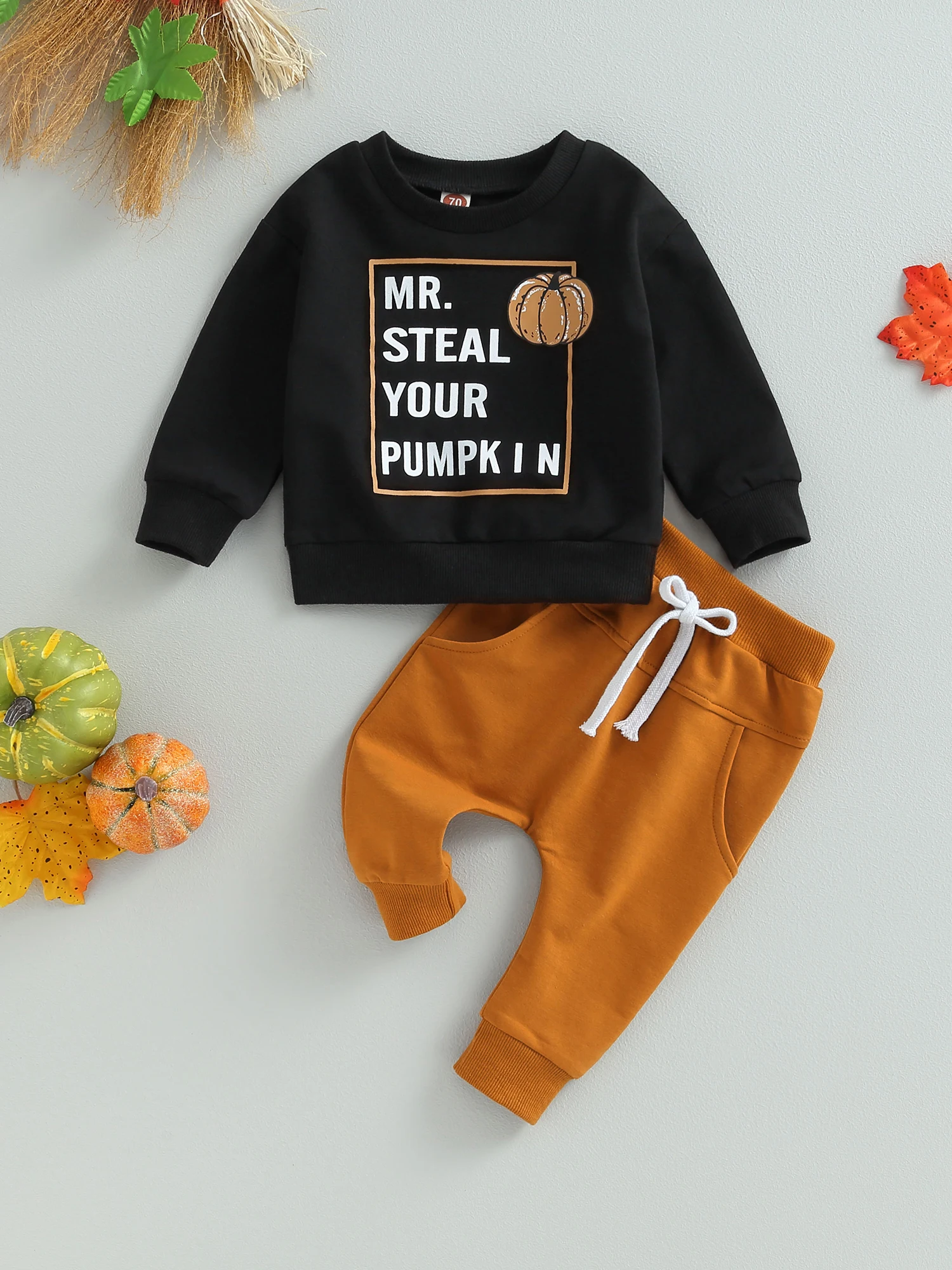 Adorable Toddler Boy Halloween Costume Set with Long Sleeve Letter Print Sweatshirt and Pants for Fall and Winter Wear
Adorable Toddler Boy Halloween Costume Set with Long Sleeve Letter Print Sweatshirt and Pants for Fall and Winter Wear