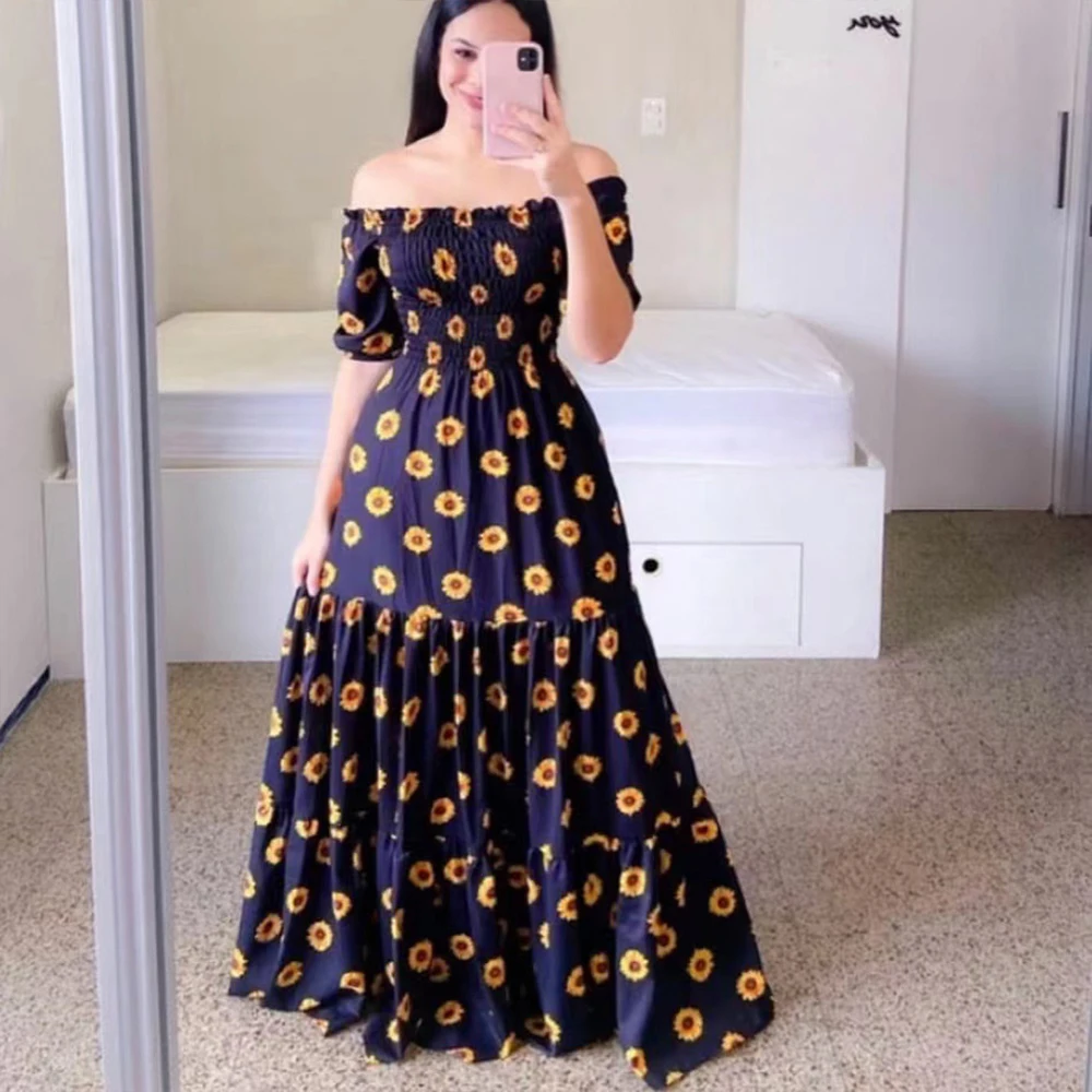 SISHION 2023 A Line Floral Printed Long Women Spring Summer Dress VD3697 Slash Neck Holiday Beach Boho Bohemia Dresses 
SISHION 2023 A Line Floral Printed Long Women Spring Summer Dress VD3697 Slash Neck Holiday Beach Boho Bohemia Dresses